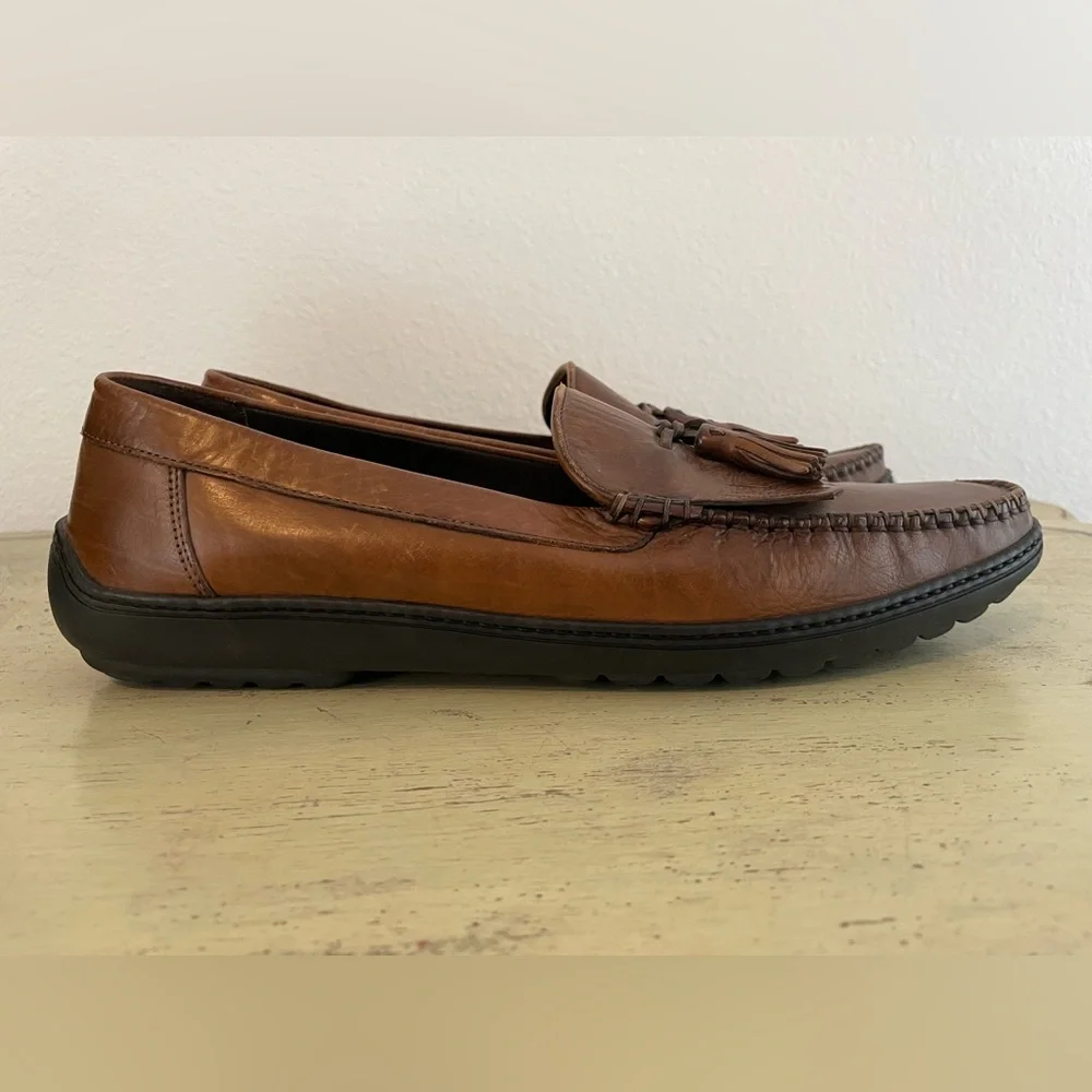 Bragano Made in Italy Tasseled Kiltie‎ Leather Loafer in Brown Size 10 1/2 M